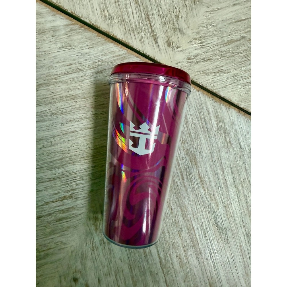 Royal Caribbean Pink Holographic Souvenir Tumbler Cup Lid